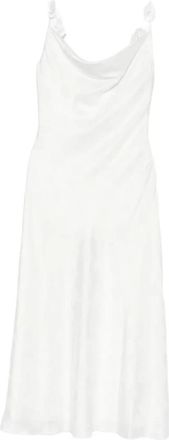Rotate Maxi jurk met all-over jacquard bloemenprint - Dames - Maxi kleedjes - Wit - XS - Polyester - Kleedjes