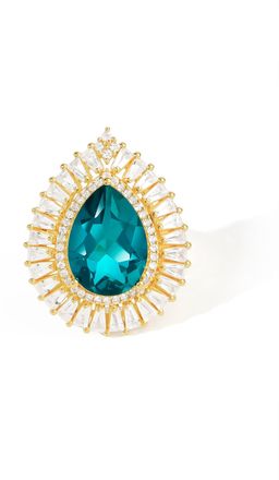 Tiramisu 14K Gold Plated Over 925 Sterling Silver London Blue Quartz Halo Ring