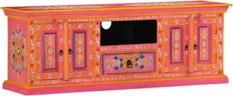vidaXL Mueble De Tv Madera Maciza De Mango Rosa 110x30x40 Cm Vidaxl