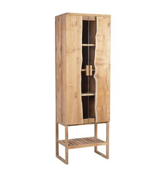 Moycor Vitrina 5 estantes de madera y cristal beige alt. 185 cm