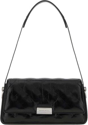 Alexander Wang Siren Medium Flap Bag - Dames - Schoudertassen - Zwart - ONE Size - Leer - Tassen