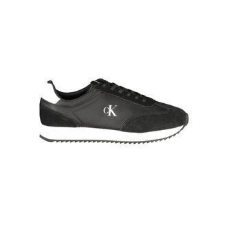 Calvin Klein Schoenen, Heren, Zwart, 45 EU, Zwarte Leren Heren Sneaker