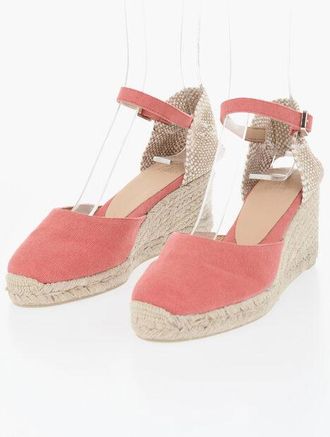 Castaner Cotton D&eacute;collet&eacute; CAROL with 6cm Raffia Wedge size 36