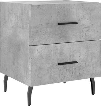 vidaXL Vidaxl - Mesita de noche madera ingeniería gris hormigón 40x35x47,5 cm