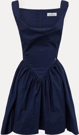 Mini Sunday Dress Compact Poplin Navy Blue 38 Women