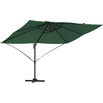 vidaXL Parasol Roma De Brazo Lateral Verde, Negro 352 X 251 X 260 Cm Vidaxl