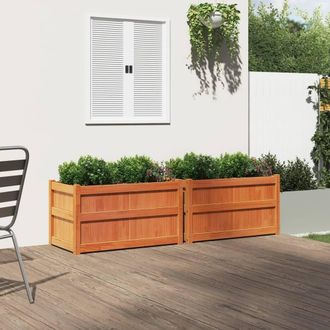 Berkfield Home Garden Planters 2 pcs Wax Brown Solid Wood Pine