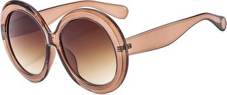 Generic Mens And Womens Large Frame Sunglasses Outdoor Vacation Commuter Sun Glasses(Orange)