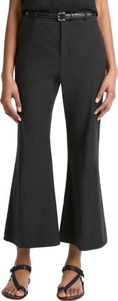 Vince Mid Rise Cropped Linen-Blend Flare Trouser