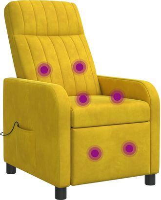 vidaXL Silla De Masajes Reclinable Amarillo Pwnedbylord666ywh Vidaxl