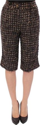 Dolce & Gabbana Elegante Wollen Shorts - Dames - Korte Broeken - Veelkleurig - S - Wol - Korte Broeken