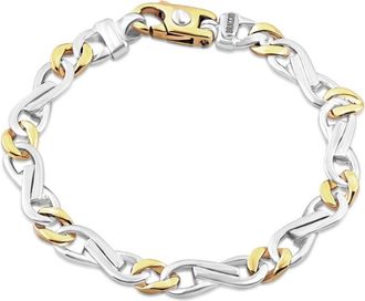 Pompeii3 Mens Solid Fancy Figaro 14k Gold (31grams) or Platinum (51gram) Two Tone 8mm Bracelet 8.25