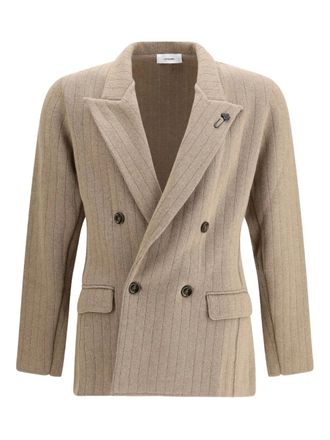 Lardini double-breasted blazer - men - Virgin Wool/Cashmere - 46 - Neutrals