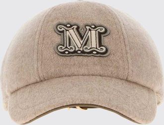 Max Mara Cappello da baseball in puro cashmere con monogram ricamato