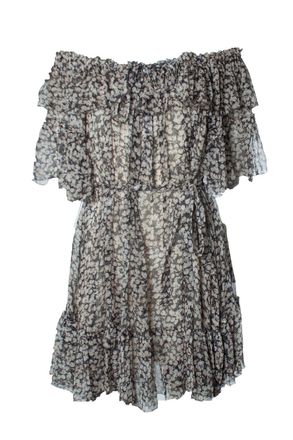 Zimmermann Prima Cherry off shoulder frill dress