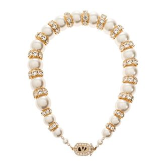 Valentino Garavani Accessoires, Dames, Wit, ONE Size, Swarovski Kristal Ketting