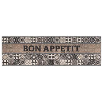 vidaXL Alfombra De Cocina Gris Buen Provecho 150 X 45 Cm Vidaxl