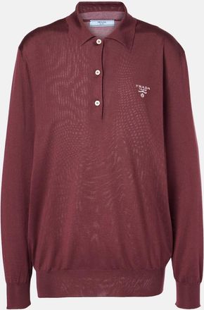 Prada Logo silk polo shirt