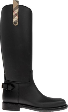 Burberry Schoenen, Dames, Zwart, 41 EU, Cavalier Rubber Boots