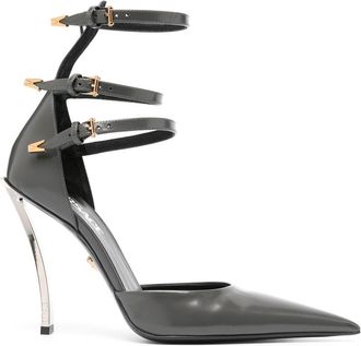 Versace 110mm leather pumps - women - Calf Leather/Calf Leather/Calf Leather - 40 - Grey