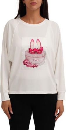 Cyrus Paris Shoes Raglan Long Sleeve Graphic T-Shirt in Bone at Nordstrom Rack, Size X-Large