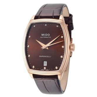 Mido Baroncelli Automatic Diamond Brown Dial Ladies Watch M0413073629600