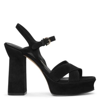 Ferragamo Sonya Suede Platform Sandals, Size 9.5 C
