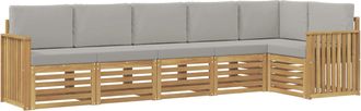 vidaXL Conjunto De Sof&aacute;s De Exterior 6 Uds. Blanco Y Gris Claro Vidaxl