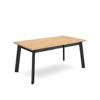 Skraut Home Mesa comedor efecto madera roble y negro 167x90x75cm