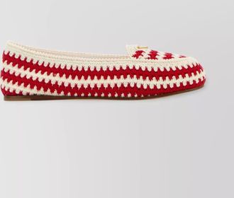 Prada embroidered crochet ballerina shoes