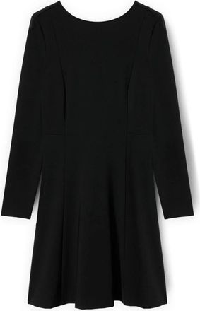 Motivi Flare Jurk in Milano Stitch - Dames - Korte kleedjes - Zwart - S - Nylon - Kleedjes
