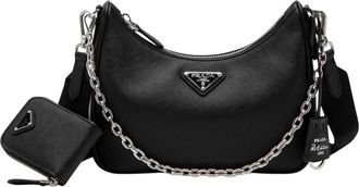 Prada Bolso de hombro Saffiano Re-Edition 2005 - Bags - Mujer - Negro - ONE SIZE