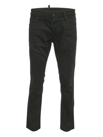 Dsquared2 slim-fit jeans - men - Cotton/Elastane/Polyester/Cotton/Calf Leather - L - Black