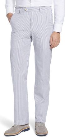 Berle Flat Front Seersucker Pants in Blue at Nordstrom, Size 42