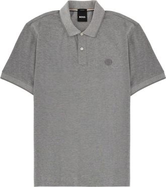 HUGO BOSS Grey Solid Shirt Collar Polo