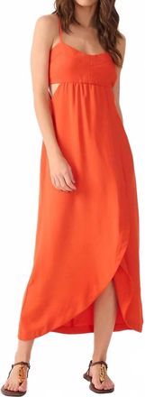 Dress To Side Cut-Out Wrap Midi Dress In Red