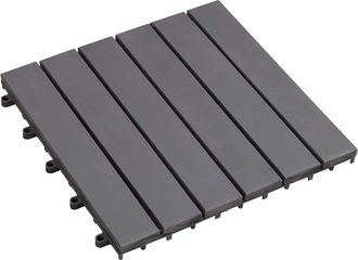 vidaXL Tile De Decking 10 Uds. Gris 30 X 30 Cm Madera De Acacia Vidaxl