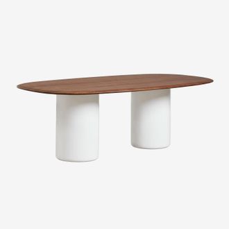 Sklum Mesa De Comedor Ovalada En Mdf Y Cemento Lysander Sklum