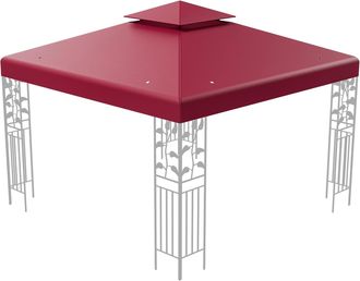 Costway Costway - Toldo De Recambio Para Cenador De 2 Pisos De 300 Cm X 300 Cm, Toldo Con Hebillas De Aluminio, Ganchos Y Cierres De Velcro, Cubierta De Carpa