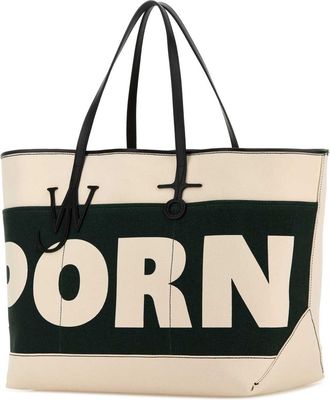 J.W.Anderson Womens Ivory Canvas Anchor Xl Shopping Bag Greennatural Exterior: Fabric Borse A Mano