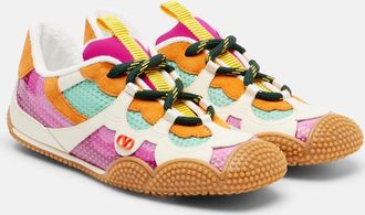 Valentino Garavani Amphibia leather-trimmed sneakers