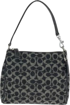 Coach Pre-owned Mini Bags, female, Black, Size: ONE SIZE Pre-owned Mini Signature Wool Leather Handbag