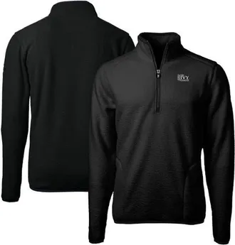 Cutter & Buck Mens Cutter & Buck Black Ivy League Cascade Eco Sherpa Fleece Quarter-Zip Jacket at Nordstrom, Size Small