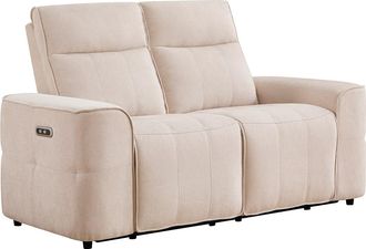 Vente-Unique Sof&aacute; 2 plazas relax el&eacute;ctrico en chenilla beige SCAMOCO