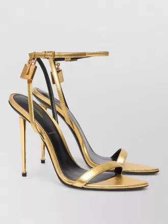 Tom Ford laminated nappa leather padlock stiletto sandals