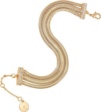 Vince Camuto Pav&eacute; Crystal Herringbone Chain Bracelet in Gold Tone at Nordstrom Rack