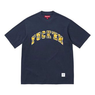 SUPREME SS26 Fuck Em Plaid S/S T-Shirt Navy SUP-SS26-194-NVY