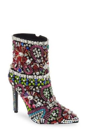 Azalea Wang Holly Embellished Pointed Toe Bootie in Silver at Nordstrom Rack, Size 7