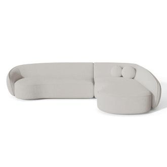 Sia Home Sof&aacute; cama derecho 4 plazas boucl&eacute; blanco roto