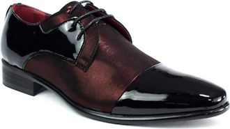 Generic Men New Lace Up Party Wedding Patent Formal Office Shoes UK Size 7-12 (Black/Red Style 2, Numeric_9)